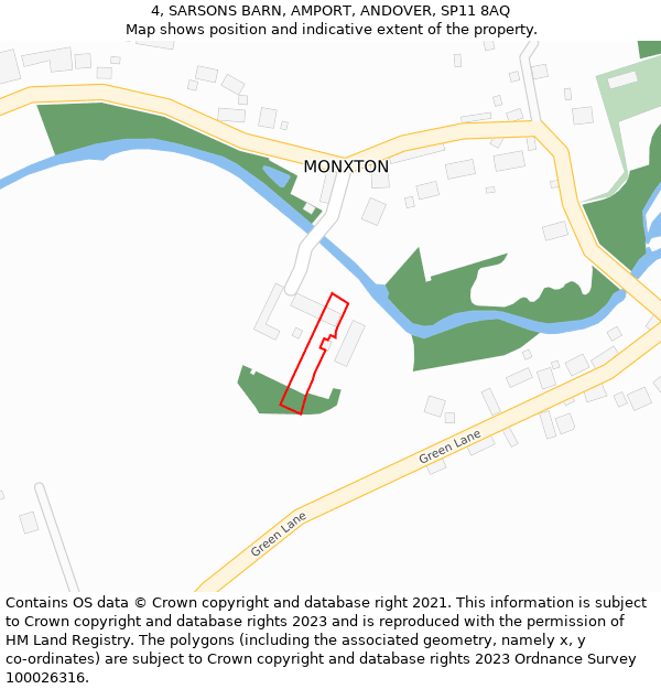 4, SARSONS BARN, AMPORT, ANDOVER, SP11 8AQ: Location map and indicative extent of plot