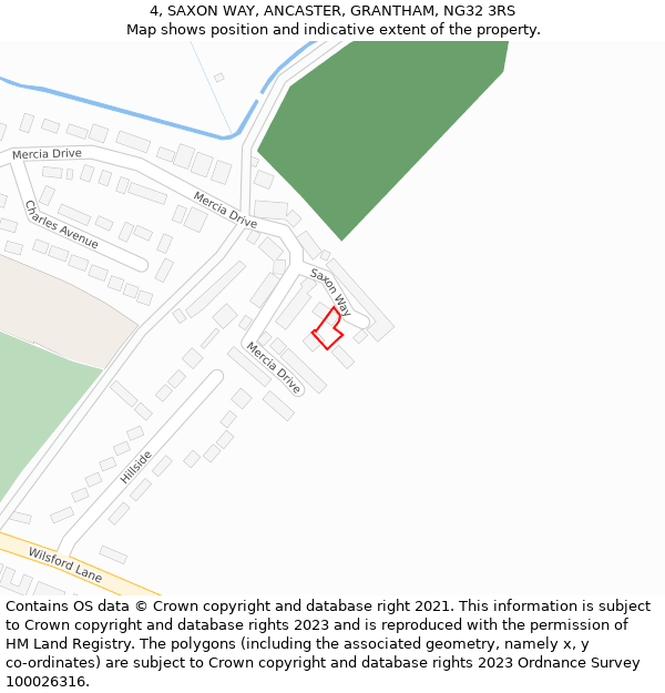 4, SAXON WAY, ANCASTER, GRANTHAM, NG32 3RS: Location map and indicative extent of plot