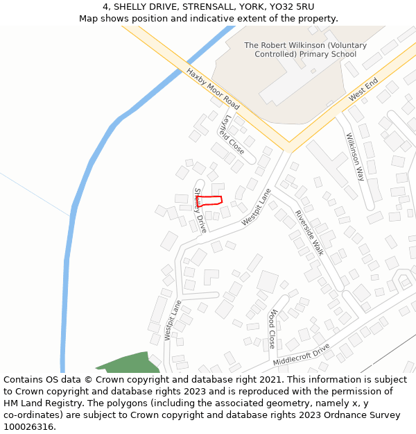 4, SHELLY DRIVE, STRENSALL, YORK, YO32 5RU: Location map and indicative extent of plot