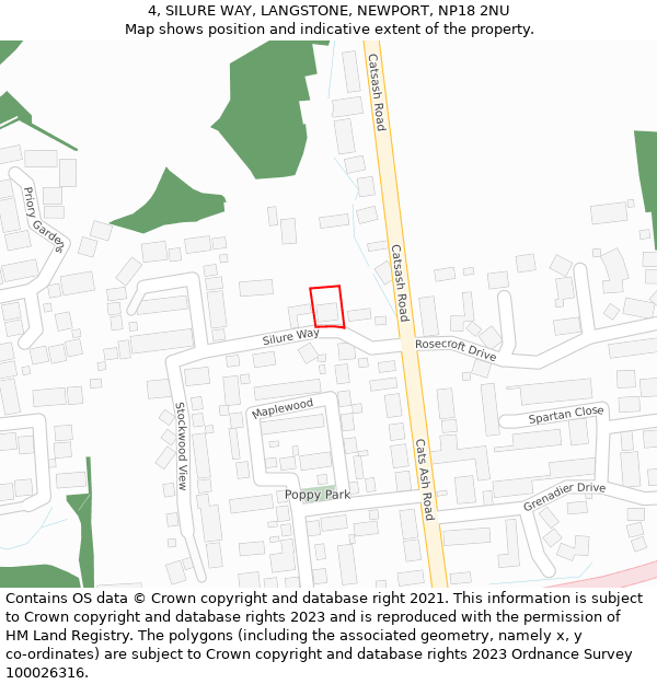 4, SILURE WAY, LANGSTONE, NEWPORT, NP18 2NU: Location map and indicative extent of plot