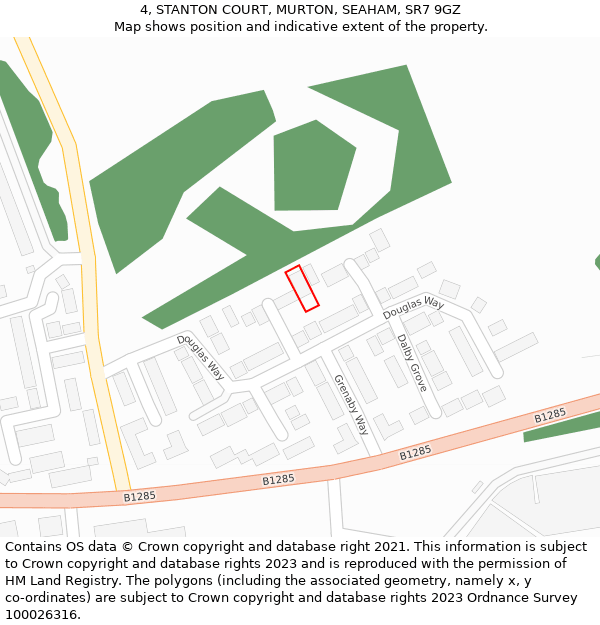 4, STANTON COURT, MURTON, SEAHAM, SR7 9GZ: Location map and indicative extent of plot