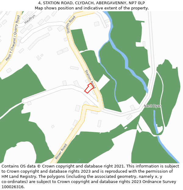 4, STATION ROAD, CLYDACH, ABERGAVENNY, NP7 0LP: Location map and indicative extent of plot