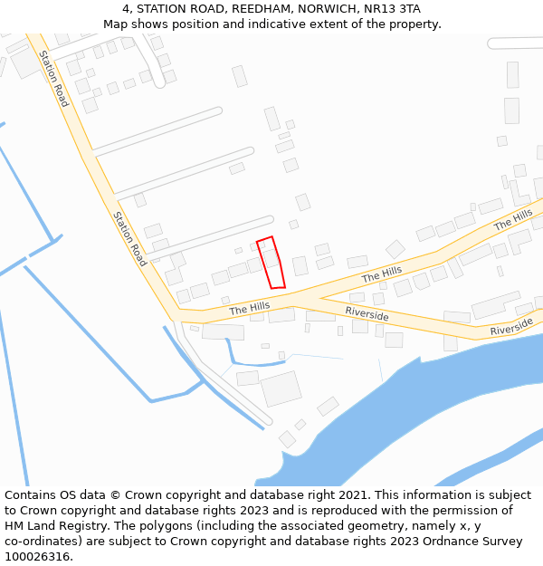 4, STATION ROAD, REEDHAM, NORWICH, NR13 3TA: Location map and indicative extent of plot