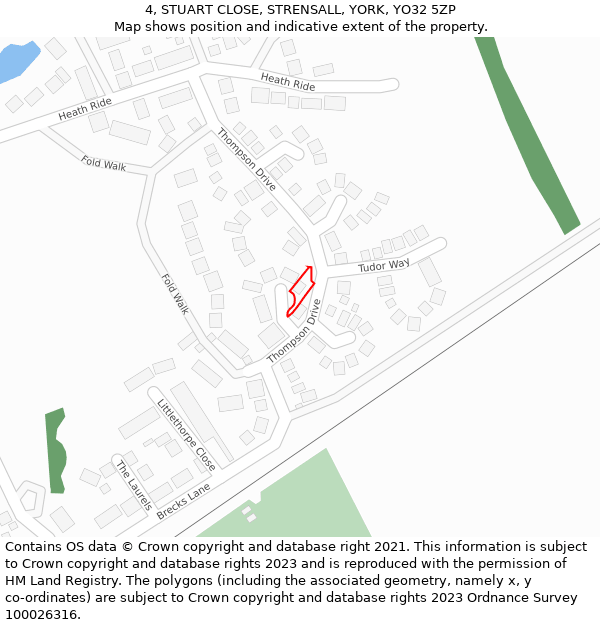 4, STUART CLOSE, STRENSALL, YORK, YO32 5ZP: Location map and indicative extent of plot