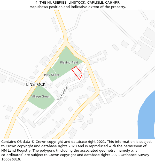 4, THE NURSERIES, LINSTOCK, CARLISLE, CA6 4RR: Location map and indicative extent of plot