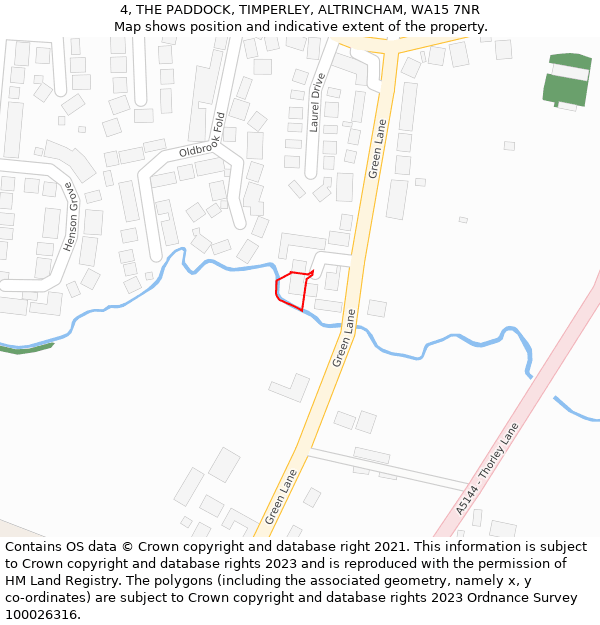 4, THE PADDOCK, TIMPERLEY, ALTRINCHAM, WA15 7NR: Location map and indicative extent of plot