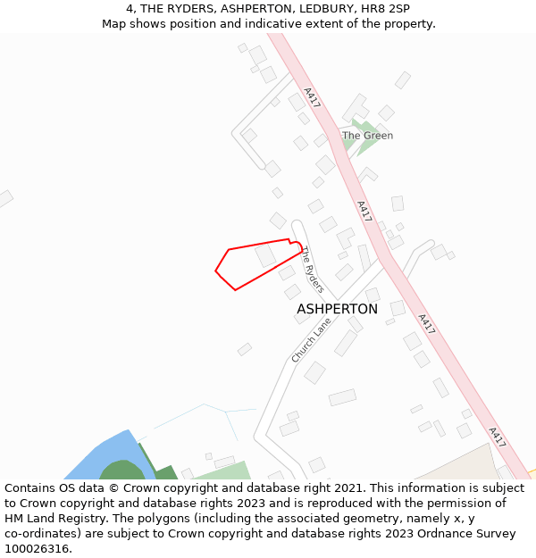 4, THE RYDERS, ASHPERTON, LEDBURY, HR8 2SP: Location map and indicative extent of plot