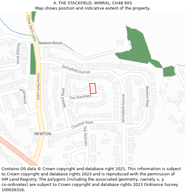 4, THE STACKFIELD, WIRRAL, CH48 9XS: Location map and indicative extent of plot