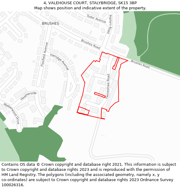 4, VALEHOUSE COURT, STALYBRIDGE, SK15 3BP: Location map and indicative extent of plot