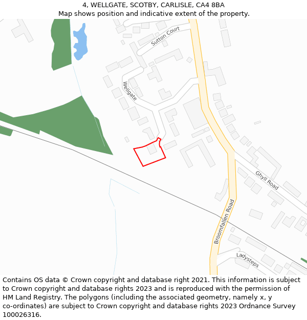 4, WELLGATE, SCOTBY, CARLISLE, CA4 8BA: Location map and indicative extent of plot