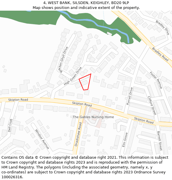 4, WEST BANK, SILSDEN, KEIGHLEY, BD20 9LP: Location map and indicative extent of plot