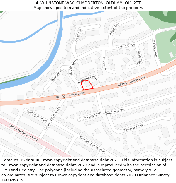 4, WHINSTONE WAY, CHADDERTON, OLDHAM, OL1 2TT: Location map and indicative extent of plot