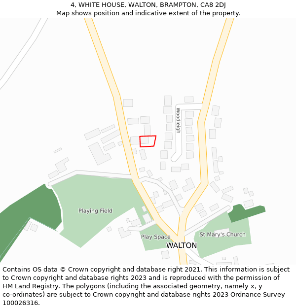 4, WHITE HOUSE, WALTON, BRAMPTON, CA8 2DJ: Location map and indicative extent of plot