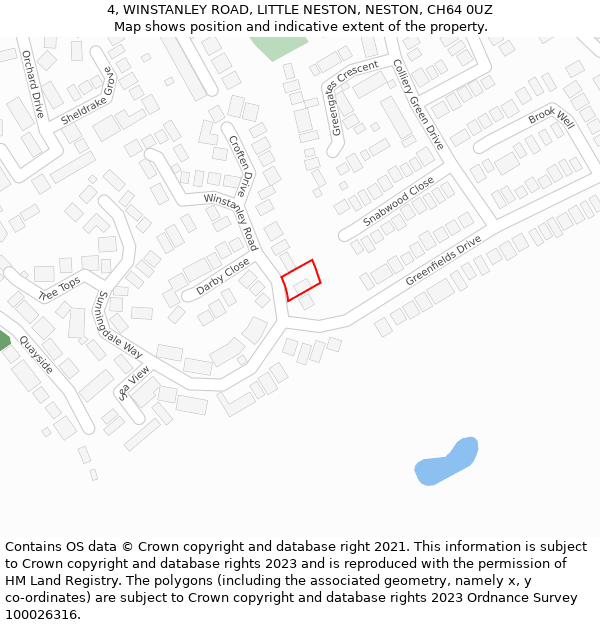 4, WINSTANLEY ROAD, LITTLE NESTON, NESTON, CH64 0UZ: Location map and indicative extent of plot