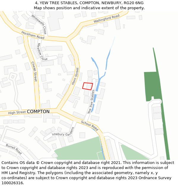 4, YEW TREE STABLES, COMPTON, NEWBURY, RG20 6NG: Location map and indicative extent of plot