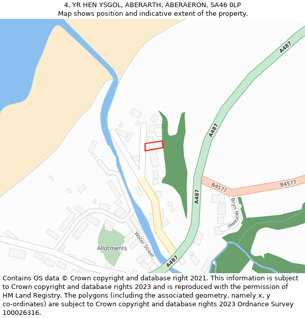 4, YR HEN YSGOL, ABERARTH, ABERAERON, SA46 0LP: Location map and indicative extent of plot