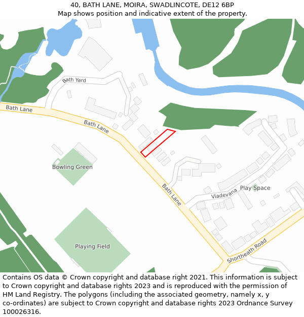 40, BATH LANE, MOIRA, SWADLINCOTE, DE12 6BP: Location map and indicative extent of plot