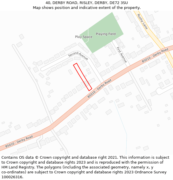 40, DERBY ROAD, RISLEY, DERBY, DE72 3SU: Location map and indicative extent of plot