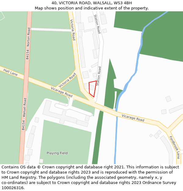 40, VICTORIA ROAD, WALSALL, WS3 4BH: Location map and indicative extent of plot