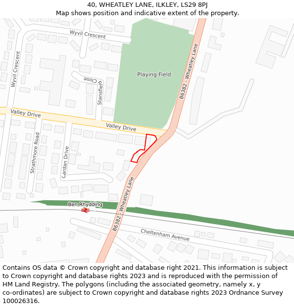 40, WHEATLEY LANE, ILKLEY, LS29 8PJ: Location map and indicative extent of plot