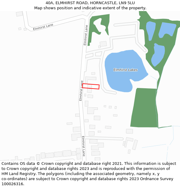 40A, ELMHIRST ROAD, HORNCASTLE, LN9 5LU: Location map and indicative extent of plot