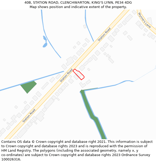 40B, STATION ROAD, CLENCHWARTON, KING'S LYNN, PE34 4DG: Location map and indicative extent of plot