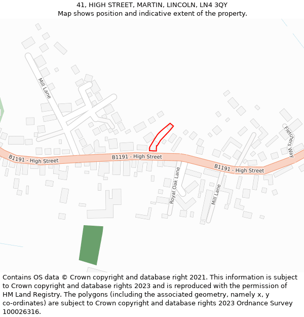 41, HIGH STREET, MARTIN, LINCOLN, LN4 3QY: Location map and indicative extent of plot