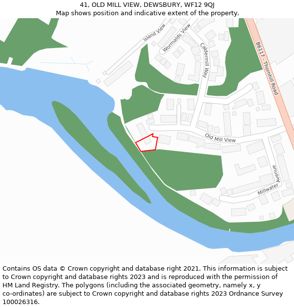 41, OLD MILL VIEW, DEWSBURY, WF12 9QJ: Location map and indicative extent of plot