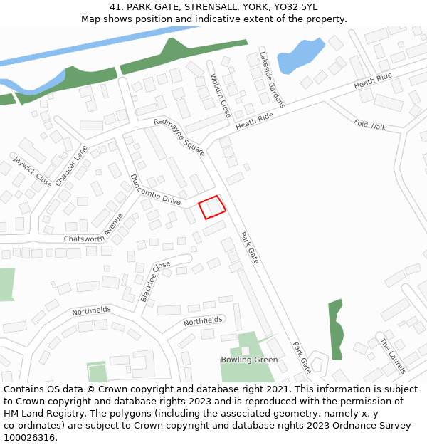 41, PARK GATE, STRENSALL, YORK, YO32 5YL: Location map and indicative extent of plot