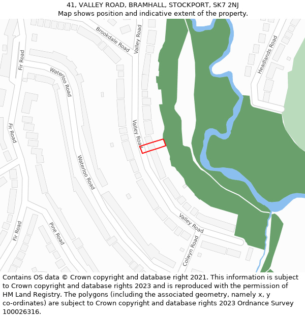 41, VALLEY ROAD, BRAMHALL, STOCKPORT, SK7 2NJ: Location map and indicative extent of plot