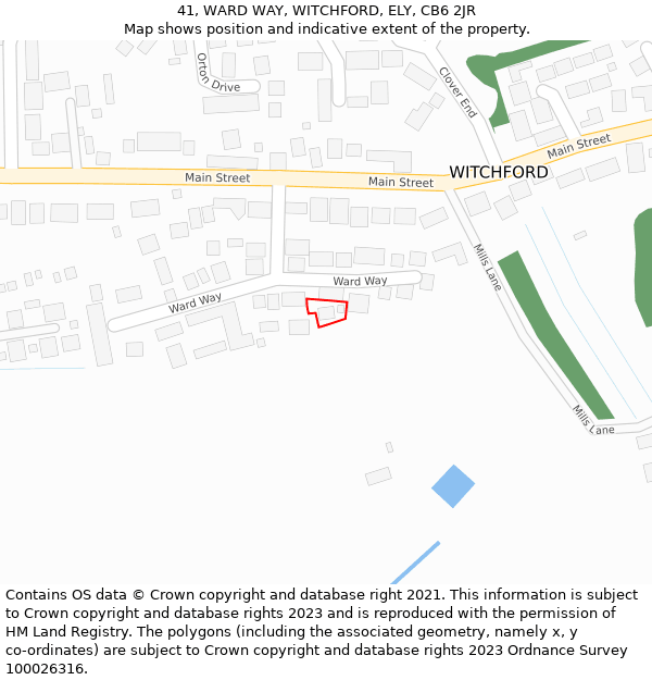 41, WARD WAY, WITCHFORD, ELY, CB6 2JR: Location map and indicative extent of plot