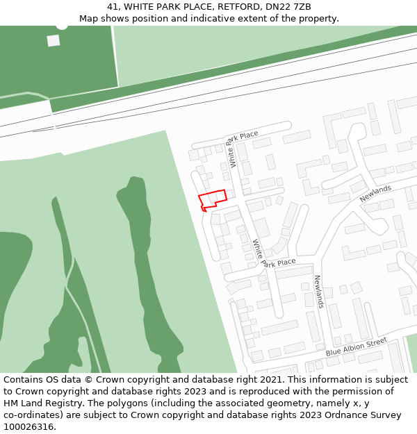 41, WHITE PARK PLACE, RETFORD, DN22 7ZB: Location map and indicative extent of plot