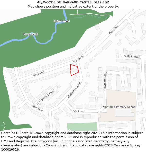 41, WOODSIDE, BARNARD CASTLE, DL12 8DZ: Location map and indicative extent of plot