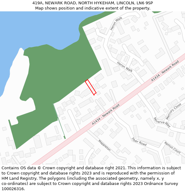 419A, NEWARK ROAD, NORTH HYKEHAM, LINCOLN, LN6 9SP: Location map and indicative extent of plot