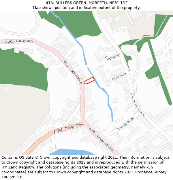 41A, BULLERS GREEN, MORPETH, NE61 1DF: Location map and indicative extent of plot