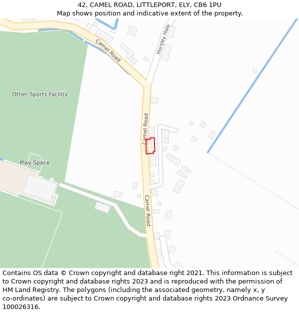 42, CAMEL ROAD, LITTLEPORT, ELY, CB6 1PU: Location map and indicative extent of plot