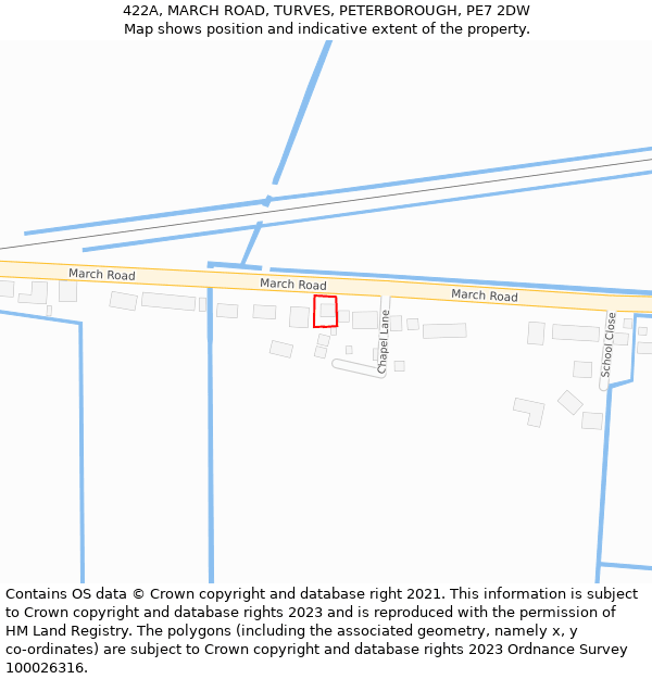 422A, MARCH ROAD, TURVES, PETERBOROUGH, PE7 2DW: Location map and indicative extent of plot