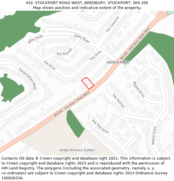 432, STOCKPORT ROAD WEST, BREDBURY, STOCKPORT, SK6 2EE: Location map and indicative extent of plot