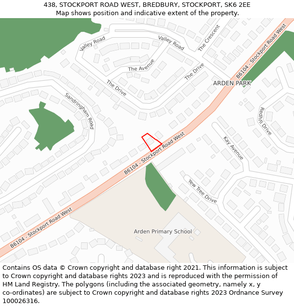 438, STOCKPORT ROAD WEST, BREDBURY, STOCKPORT, SK6 2EE: Location map and indicative extent of plot