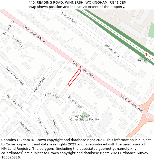 440, READING ROAD, WINNERSH, WOKINGHAM, RG41 5EP: Location map and indicative extent of plot