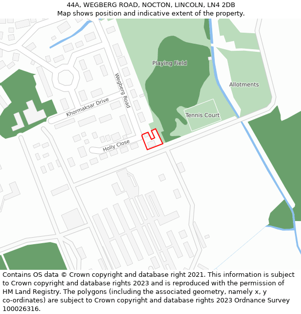 44A, WEGBERG ROAD, NOCTON, LINCOLN, LN4 2DB: Location map and indicative extent of plot