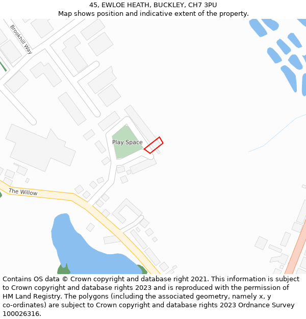 45, EWLOE HEATH, BUCKLEY, CH7 3PU: Location map and indicative extent of plot