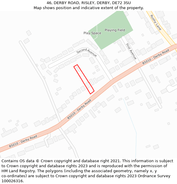 46, DERBY ROAD, RISLEY, DERBY, DE72 3SU: Location map and indicative extent of plot