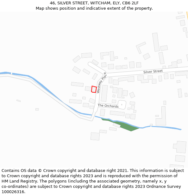 46, SILVER STREET, WITCHAM, ELY, CB6 2LF: Location map and indicative extent of plot