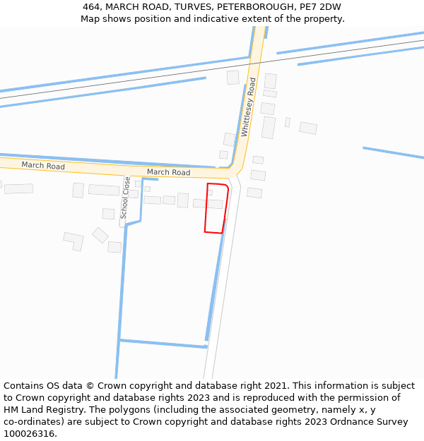 464, MARCH ROAD, TURVES, PETERBOROUGH, PE7 2DW: Location map and indicative extent of plot