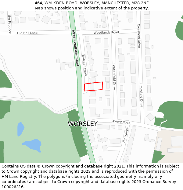 464, WALKDEN ROAD, WORSLEY, MANCHESTER, M28 2NF: Location map and indicative extent of plot