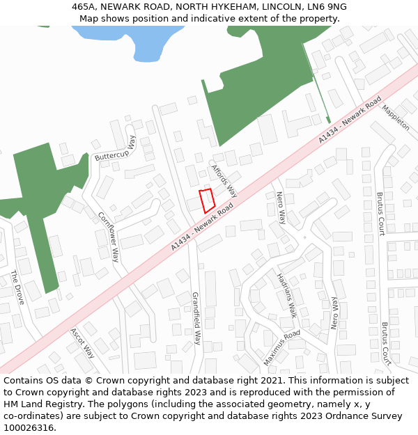 465A, NEWARK ROAD, NORTH HYKEHAM, LINCOLN, LN6 9NG: Location map and indicative extent of plot