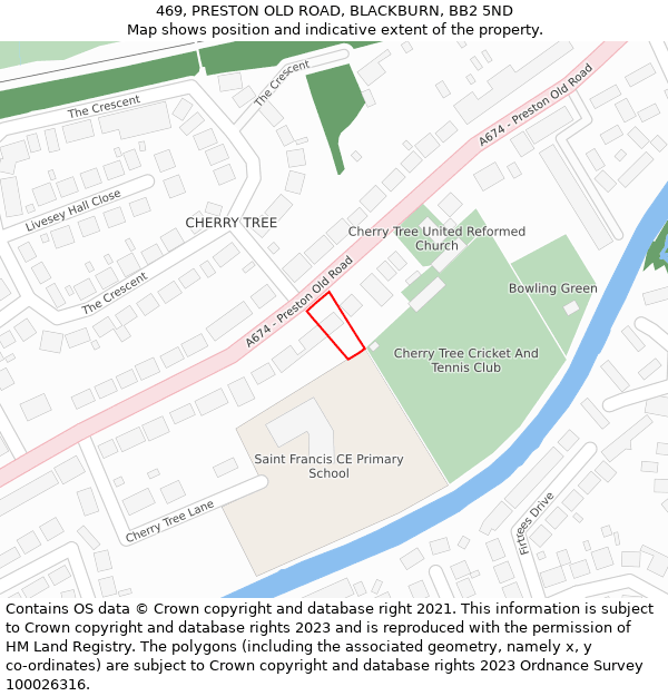469, PRESTON OLD ROAD, BLACKBURN, BB2 5ND: Location map and indicative extent of plot