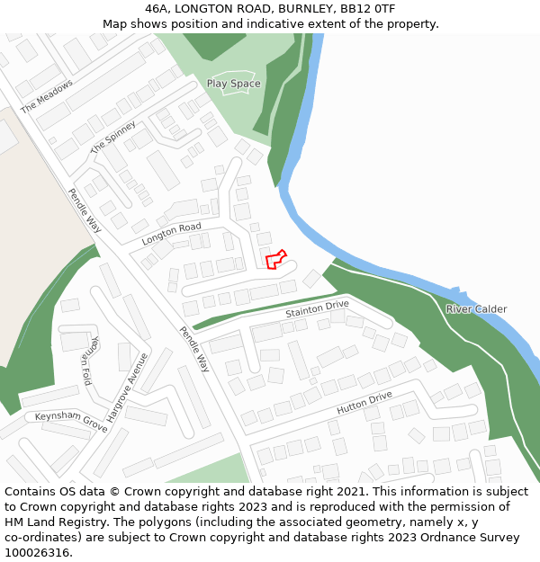 46A, LONGTON ROAD, BURNLEY, BB12 0TF: Location map and indicative extent of plot
