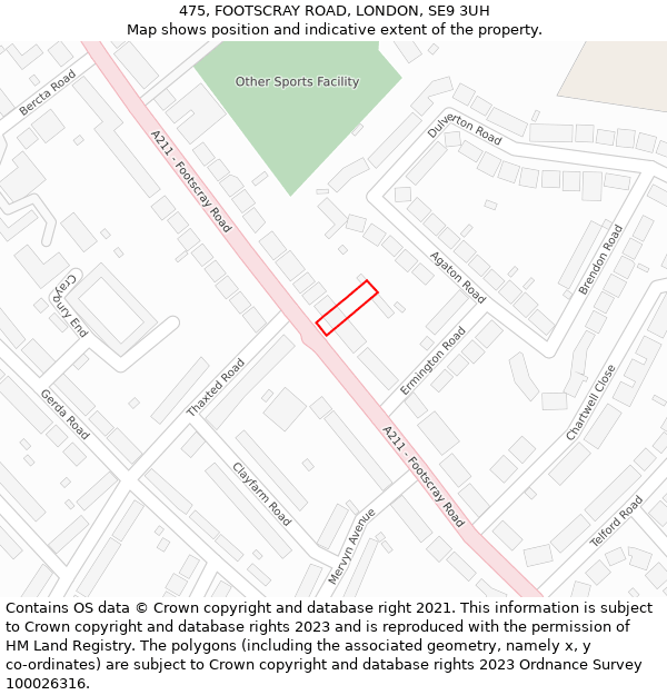 475, FOOTSCRAY ROAD, LONDON, SE9 3UH: Location map and indicative extent of plot